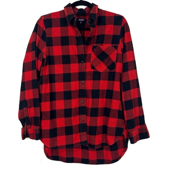 MADEWELL black and red lumberjack flannel M15 - Picture 1 of 9